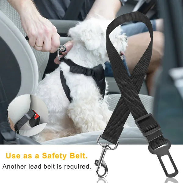 2Pcs Pet Dog Seat Belt Leash Adjustable Pet Dog Cat Safety Leads Harness - Omniveras