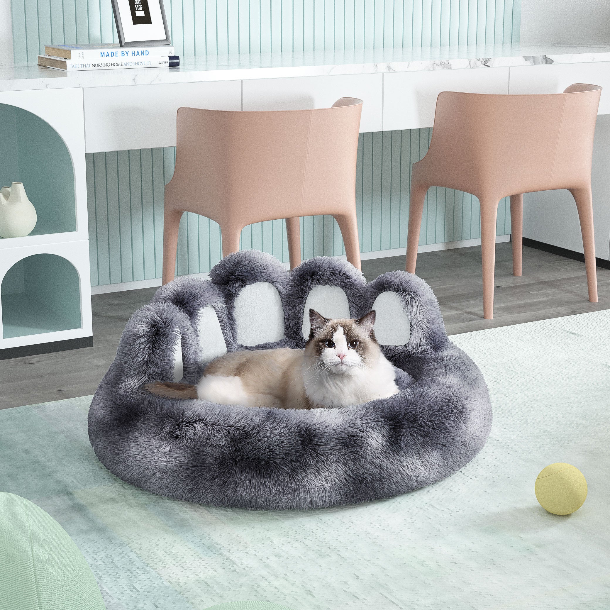 Cute Dog Bear Paw Shape Dog Bed, Dog Beds & Furniture For Small And Medium Dogs, Cozy Plush Cute Cat Beds For Indoor Cats - Omniveras