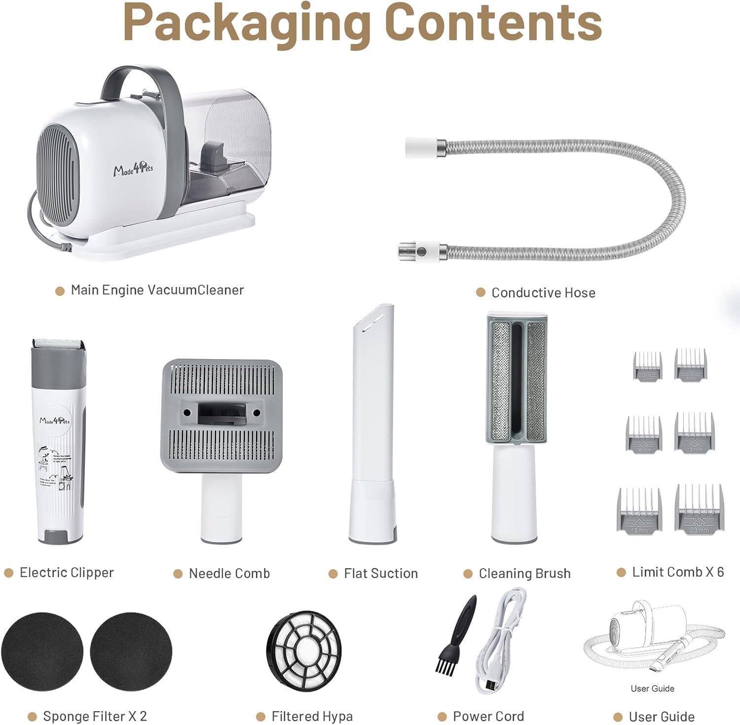 Dog Grooming Kit Pet Hair Cleaning Low Noise Vacuum Cleaner And Various Tools - Omniveras