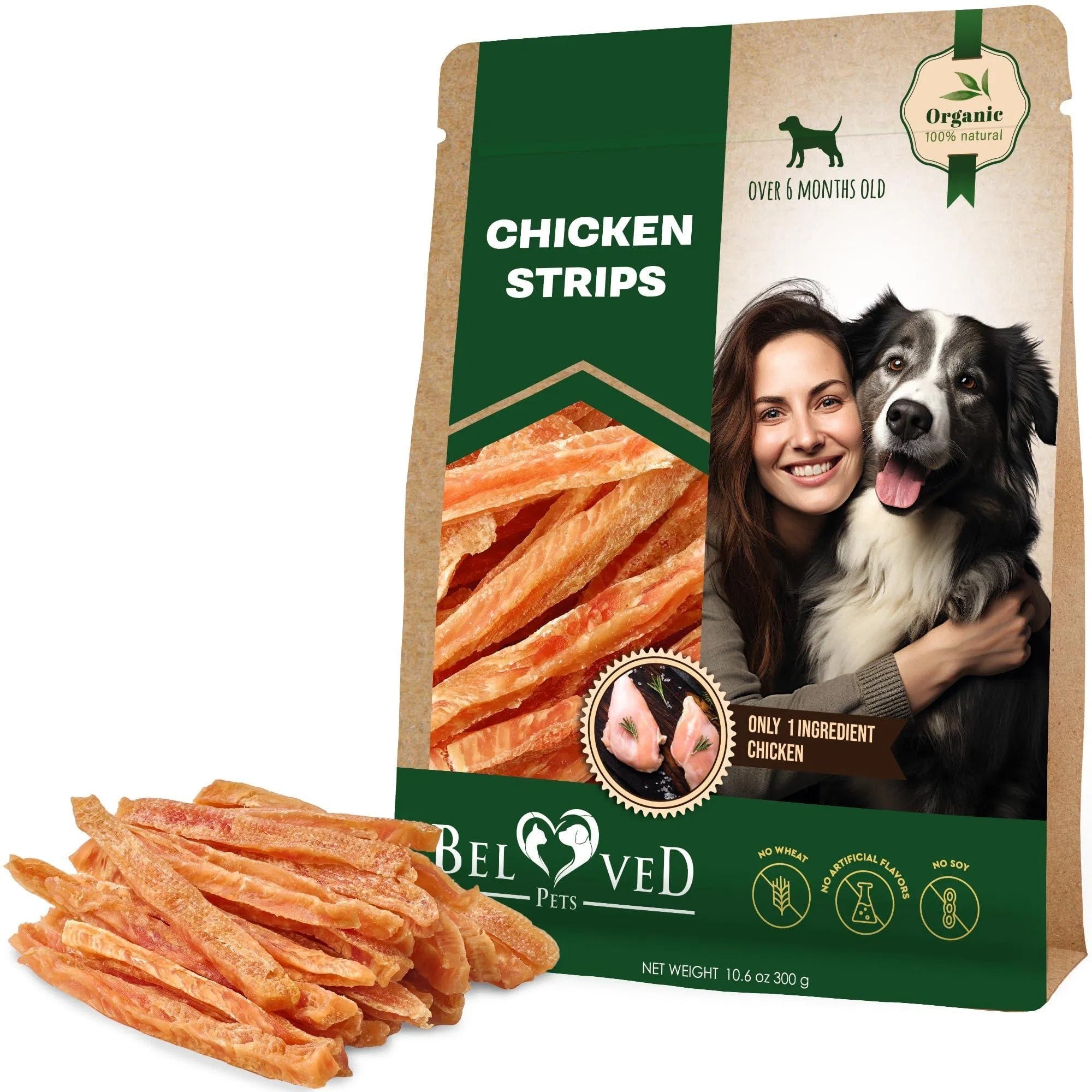 Chicken Strips Dog Treats Human Grade Meat Sticks Grain Free Chews 10.6 Oz - Omniveras