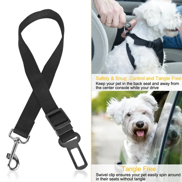 2Pcs Pet Dog Seat Belt Leash Adjustable Pet Dog Cat Safety Leads Harness - Omniveras
