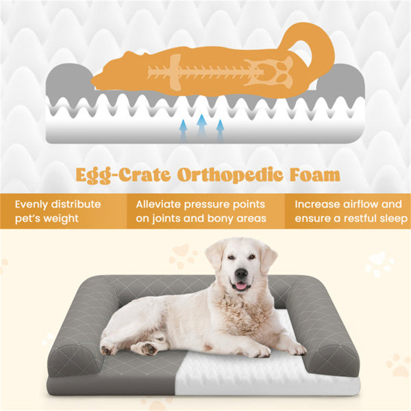 36-Inch Orthopedic Dog Bed – Supportive Foam Mattress for Medium Dogs with Washable Cover - Omniveras