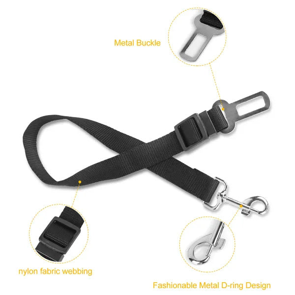 2Pcs Pet Dog Seat Belt Leash Adjustable Pet Dog Cat Safety Leads Harness - Omniveras