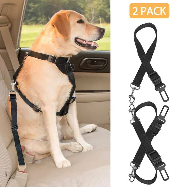 2Pcs Pet Dog Seat Belt Leash Adjustable Pet Dog Cat Safety Leads Harness - Omniveras