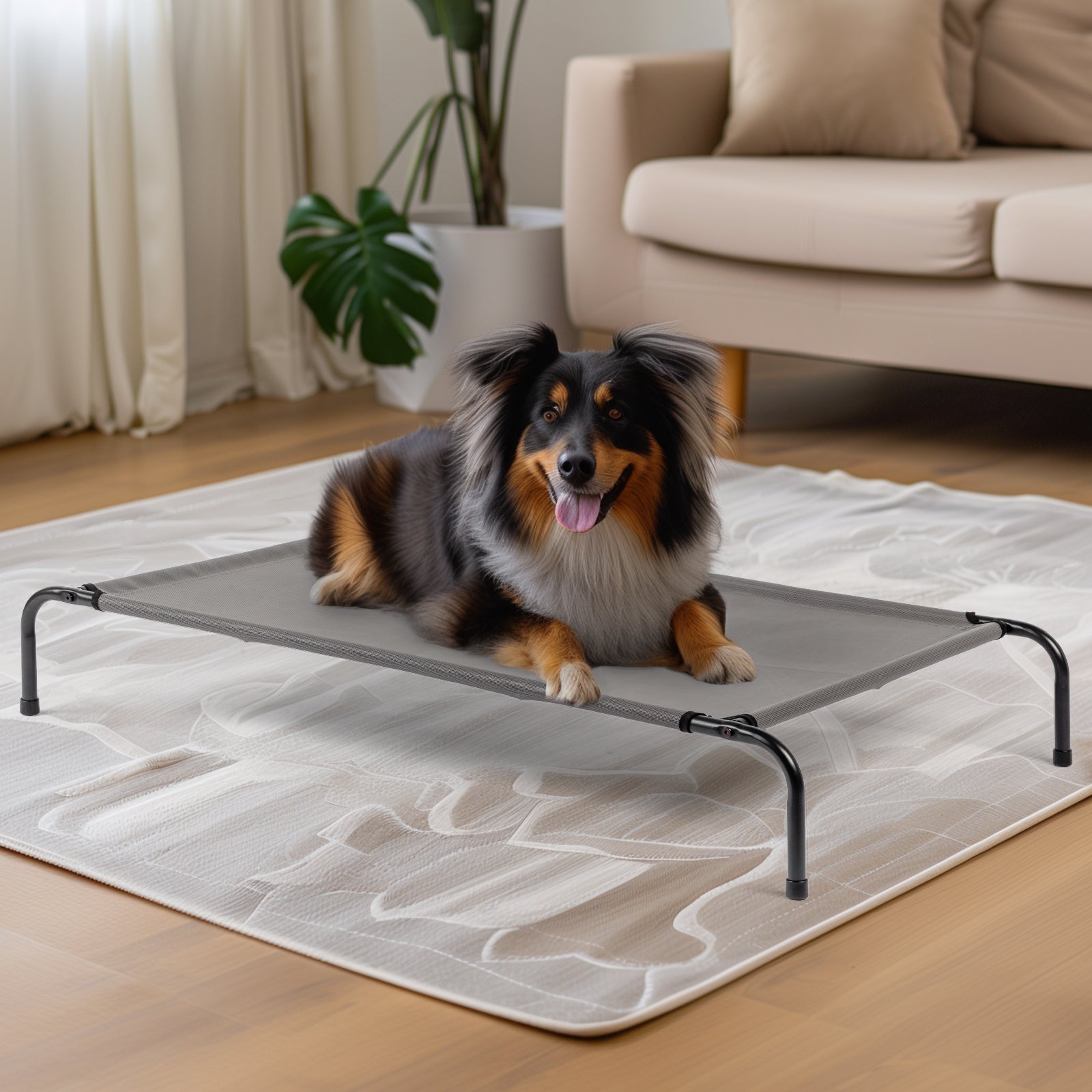 Elevated Dog Bed – Comfortable Pet Cot Raises Dogs 8” Off the Ground to Stay Cool, Dry & Clean Outdoors - Omniveras