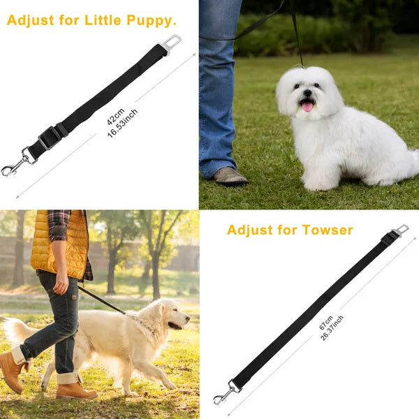 2Pcs Pet Dog Seat Belt Leash Adjustable Pet Dog Cat Safety Leads Harness - Omniveras