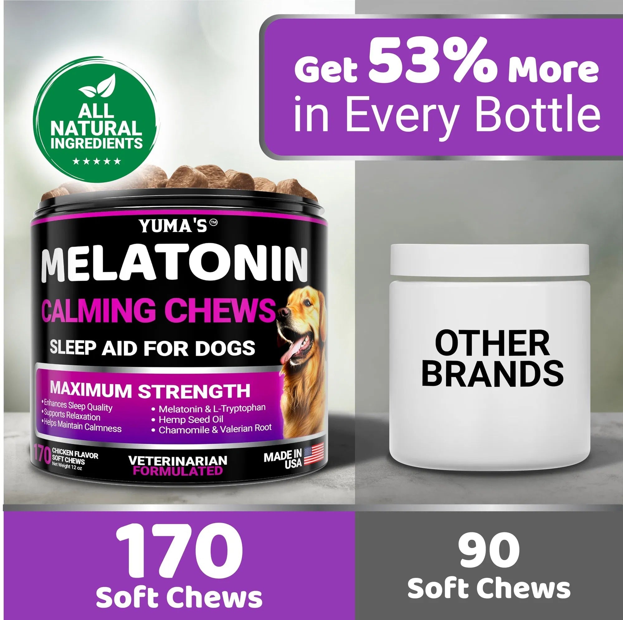 Do Not Sell On Amazon Melatonin Calming Chews For Dogs 170 Chews Dog Stress And Anxiety Relief - Omniveras