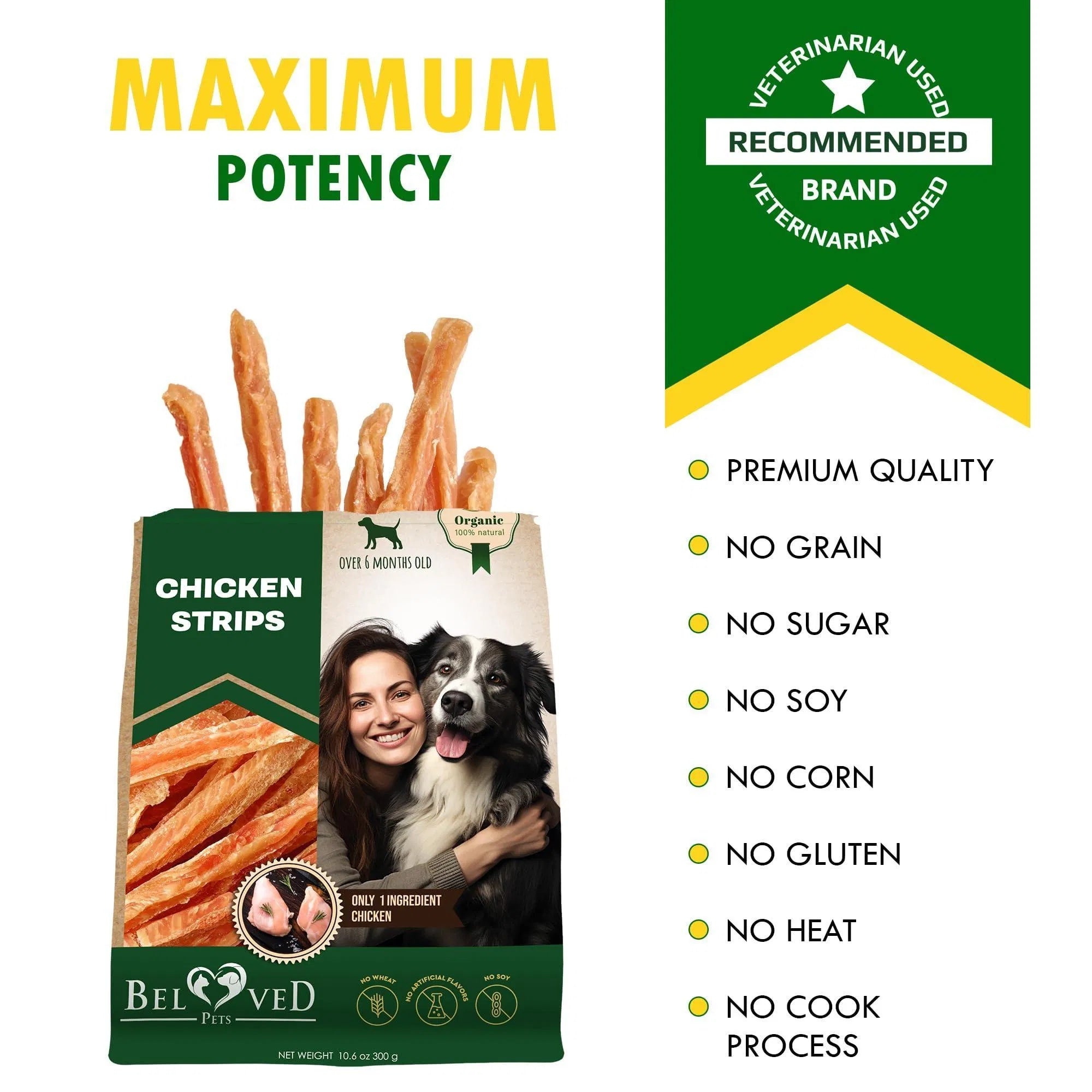 Chicken Strips Dog Treats Human Grade Meat Sticks Grain Free Chews 10.6 Oz - Omniveras